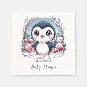Einfache Pinguin-Babydusche Serviette (Vorderseite)