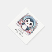 Einfache Pinguin-Babydusche Serviette (Ecke)