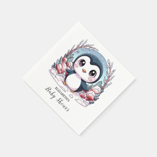 Einfache Pinguin-Babydusche Serviette (Ecke)