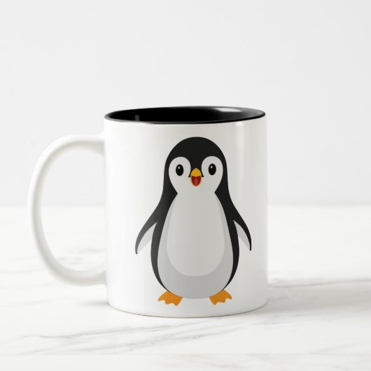 Einfache Pinguine Zweifarbige Tasse (Links)