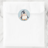 Einfache Pinguinsticker Runder Aufkleber (Tasche)