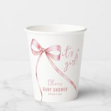Einfache Pink Bow Girl Babydusche