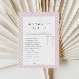 Einfache Pink Bow Mommy oder Daddy Game Card