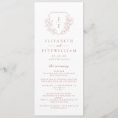 Einfache Pink Cherry Blossom Monogram Wedding Programm (Vorderseite)