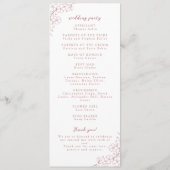 Einfache Pink Cherry Blossom Monogram Wedding Programm (Rückseite)