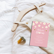 Einfache Pink Daisy Baby in Bloom Girl Dusche