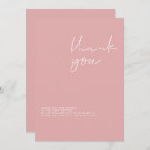 Einfache Pink Girl Babydusche Danke Karte (Vorne/Hinten)