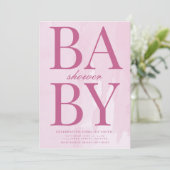 Einfache Pink-Kinderdusche - Einladung (Stehend Vorderseite)