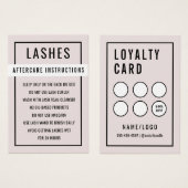  Einfache Pink Lash Verlängerung Aftercare Card (Vorne & Hinten)