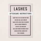  Einfache Pink Lash Verlängerung Aftercare Card (Vorderseite)