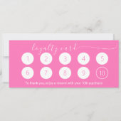 EINFACHE PINK LOYALTY CARD 10 MIT GESCHÄFTSLOGO (Vorderseite)