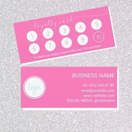 EINFACHE PINK LOYALTY CARD 10 MIT GESCHÄFTSLOGO