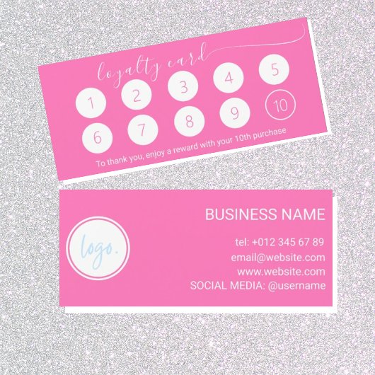 EINFACHE PINK LOYALTY CARD 10 MIT GESCHÄFTSLOGO
