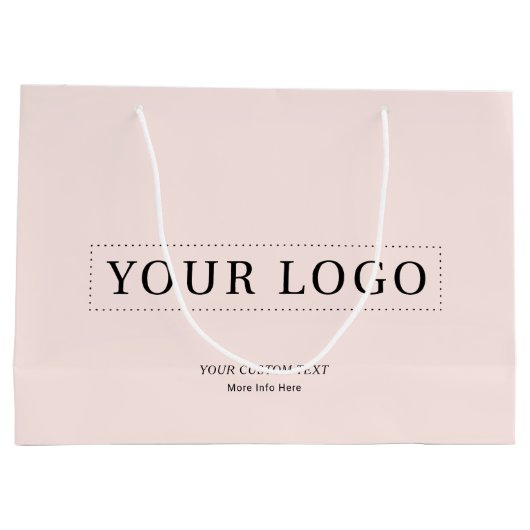 Einfache Pink-Minimal-Einkaufstaschen für Firmenlo Große Geschenktüte (Rückseite)