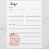 Einfache Pink Mixer Blumenkuchenkarte Rezept Flyer (Vorne)