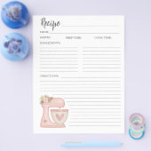 Einfache Pink Mixer Blumenkuchenkarte Rezept Flyer (Einzeln)