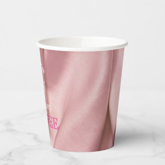Einfache Pink Satin Papier-Cups Pappbecher (Links)