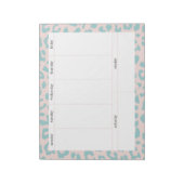 Einfache Pink- und Aqua Leopard Weekly Planner Notizblock (Rotiert)