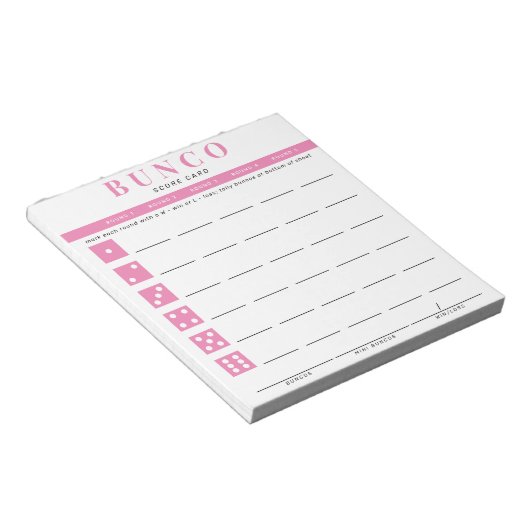 Einfache Pink- und Weißpunktekarte - Notepad Notizblock (angewinkelt)