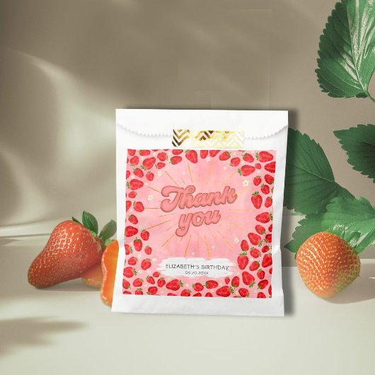 Einfache PInk Vielen Dank Red Strawberry Party Flo Geschenktütchen