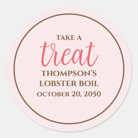 Einfache Pink Whimsical Script Spaß Niedliche Part Runder Aufkleber (Vorderseite)