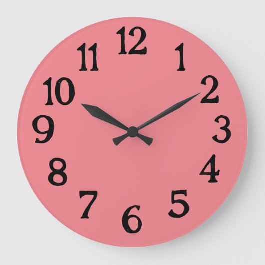 Einfache Pinke Normale Schlichte Uhr (Vorderseite)