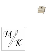 Einfache Pinsel-Monogramm-Initialen 1x1 Gummistempel (Stempel)
