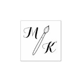 Einfache Pinsel-Monogramm-Initialen 1x1 Gummistempel (Prägung)