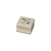 Einfache Pinsel-Monogramm-Initialen 1x1 Gummistempel (Stempel)