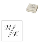 Einfache Pinselmonogramm Gummistempel (Stempel)