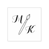 Einfache Pinselmonogramm Gummistempel (Prägung)