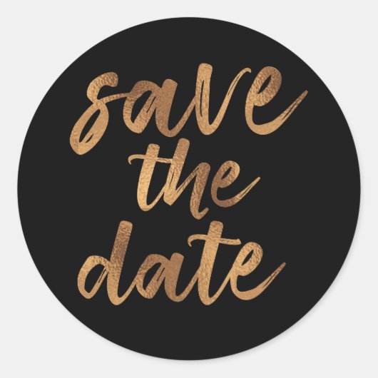 Einfache Pinselschrift Schwarz und Gold Save the D Runder Aufkleber (Vorderseite)