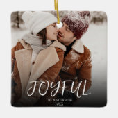 Einfache Pinselstriche Freude bei der Kalligraphie Keramikornament (Vorderseite)