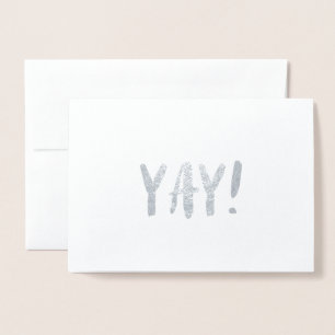 Einfache Pinselstriche Silver Foil Grußkarte - Yay Folienkarte