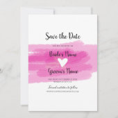 Einfache Pinselstriche und Herz-Hochzeit speichern Save The Date (Vorderseite)