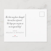 Einfache Pinselstrichwirkung Ändern Sie das Date-F Ankündigungspostkarte (Rückseite)