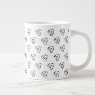 einfache Pitbull-Zeichnung für Hunde-Liebhaber in Jumbo-Tasse