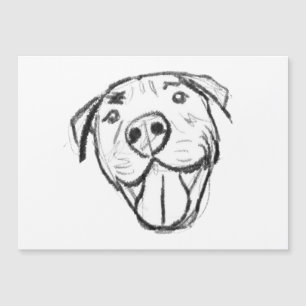 einfache Pitbull-Zeichnung für Hunde-Liebhaber in Magnetkarte