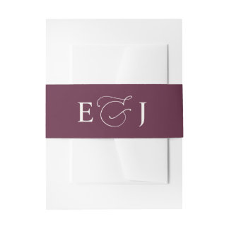 Einfache Plain Solid Plum Wedding Einladungsbanderole