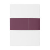 Einfache Plain Solid Plum Wedding Einladungsbanderole (Rückseitenbeispiel)