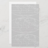 einfache Planisphäre/Karten Briefpapier (Vorne/Hinten)