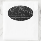 einfache Planisphäre/Karten Ovaler Aufkleber (Tasche)