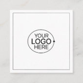Einfache Platzierung des Logos in Schwarzweiß Quadratische Visitenkarte (Vorderseite)