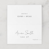 Einfache Platzkarte für Hochzeiten (Außenseite Aufgefaltet)