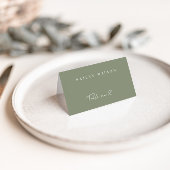 Einfache Platzkarte von Dusty Green Modern Wedding Tischnummer
