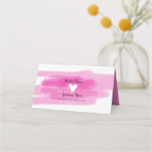 Einfache Platzkarte von Paint Strokes & Heart Wedd (Rückseite)