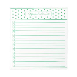 Einfache Polka Dot Grün einer Spalte für Checklist Notizblock