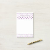 Einfache Polka Dot Lavendel Personalisierte Düneng Post-it Klebezettel (Auf Schreibtisch)