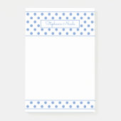 Einfache Polka Dot Light Blue Personalisierte Gren Post-it Klebezettel (Vorderseite)