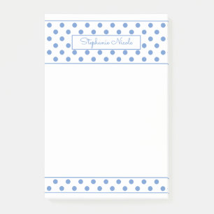 Einfache Polka Dot Light Blue Personalisierte Gren Post-it Klebezettel